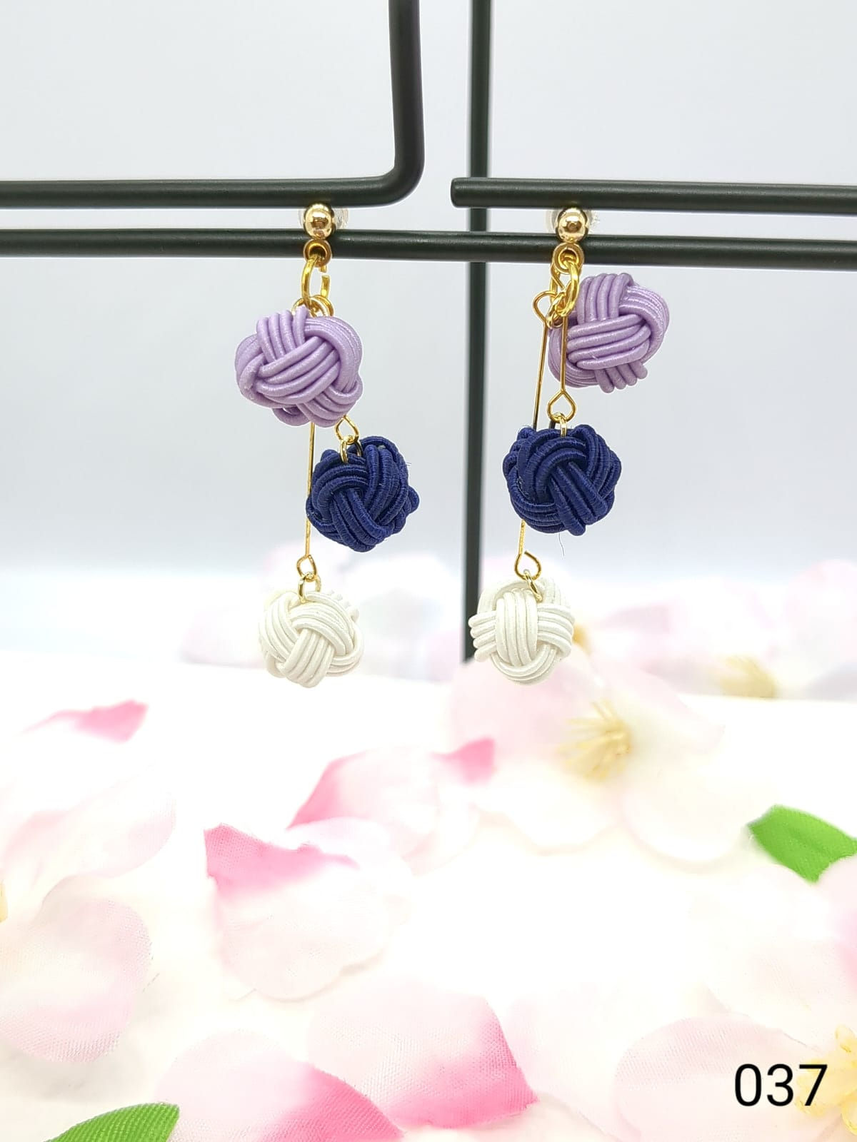 Boucles d'oreilles Mizuhiki 