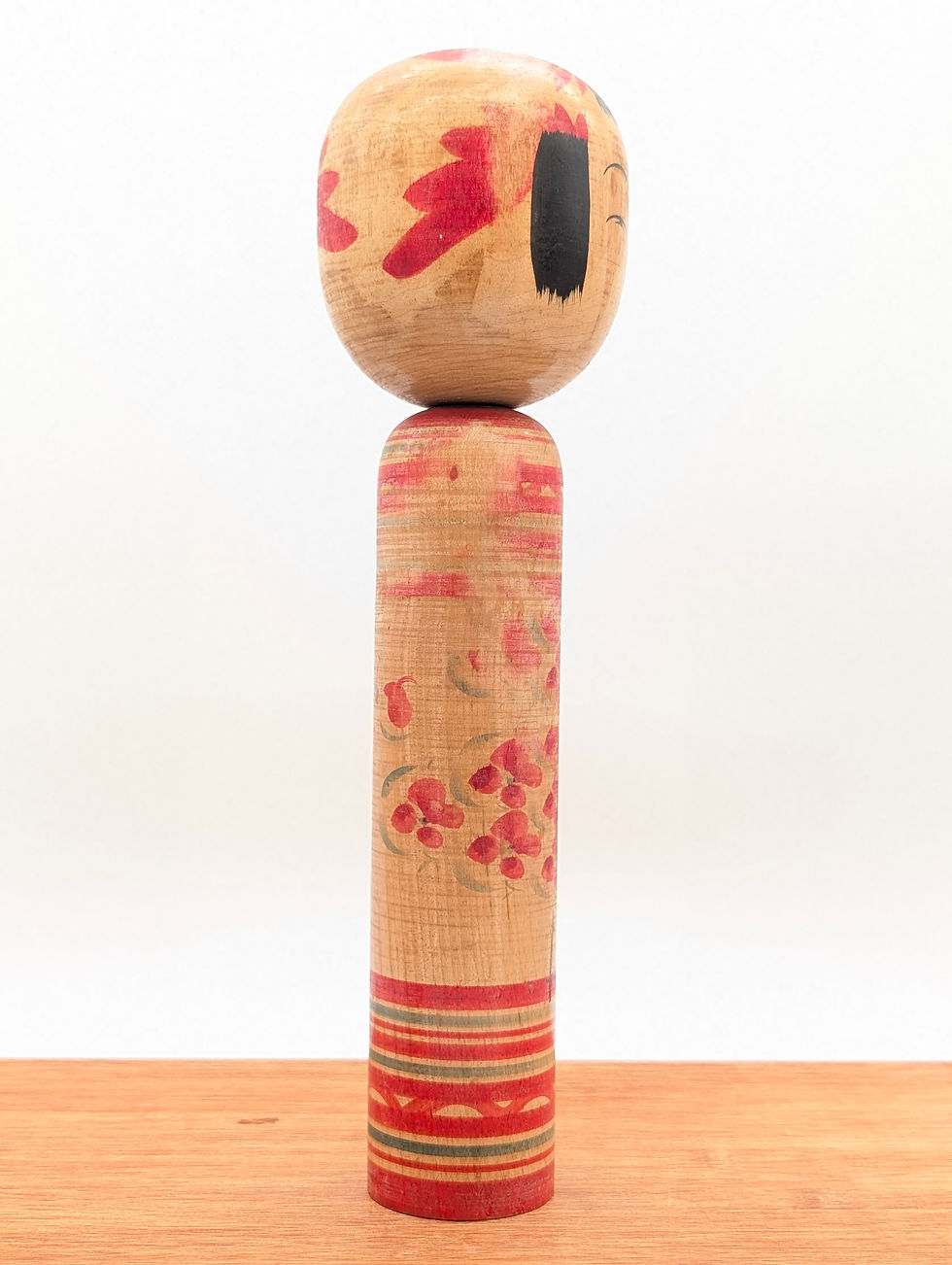 Miniature : Grande Kokeshi Vintage Yamagata Fleurs Rouge 32cm