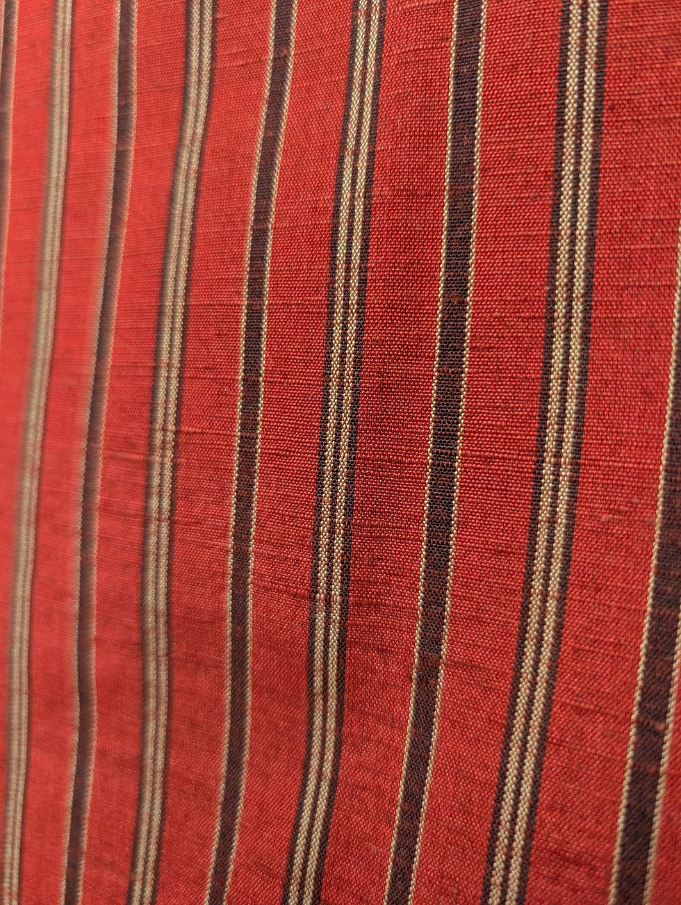 Miniature : Haori Vintage Japonais Rouge Brique - Rayures Verticales