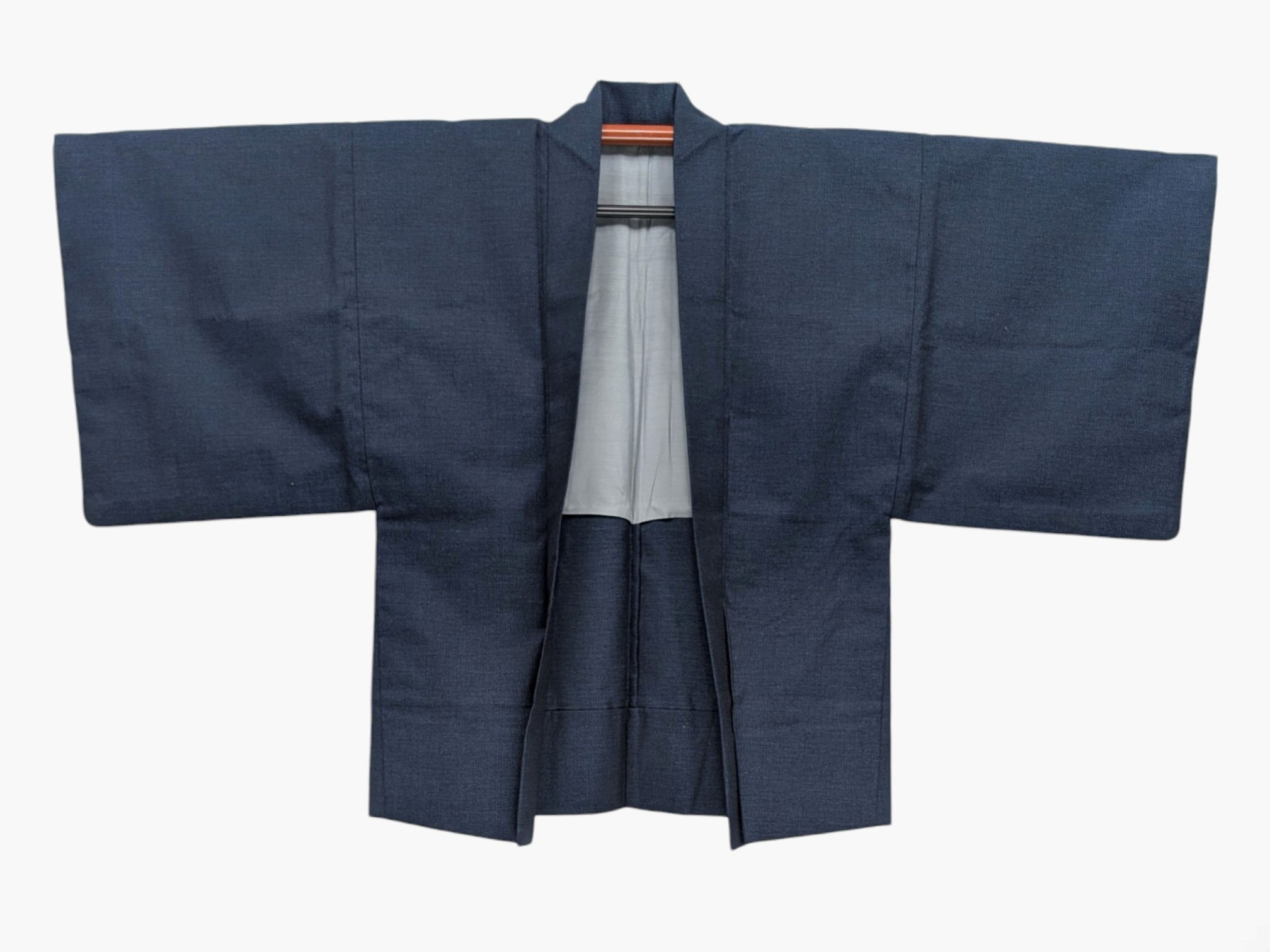 Veste Haori Vintage - Bleu Nuit Chiné - Tissage Fin Et Souple