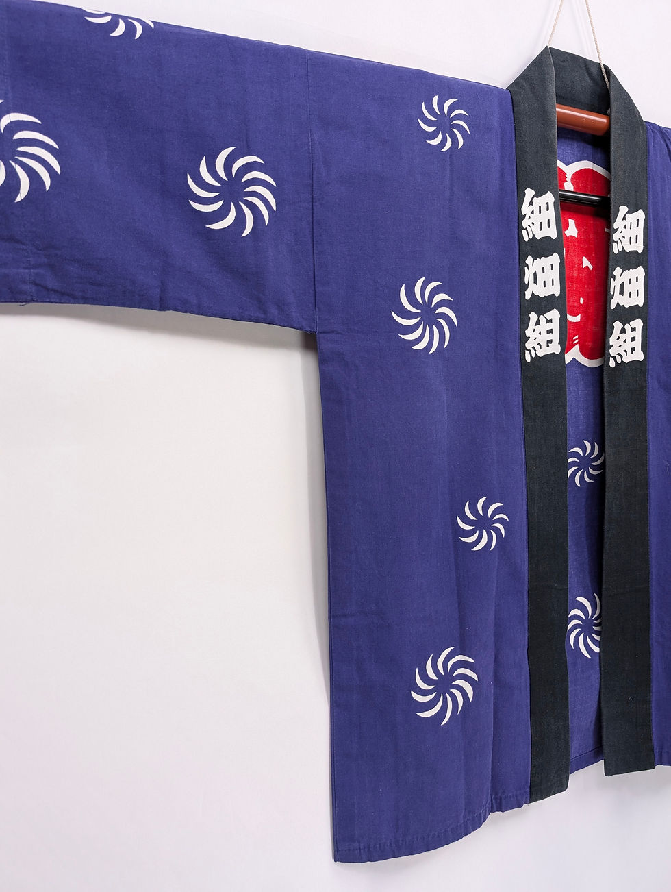Miniature : Happi Vintage Japonais Bleu Indigo - Uzumaki & Matsuri Rouge - L