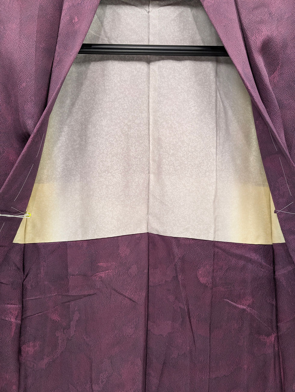 Miniature : Veste Haori Vintage Violet Prune Effet Nuage Texturé