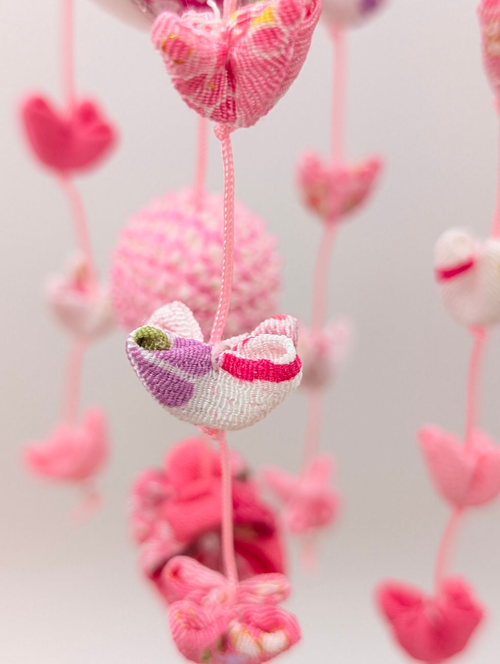 Miniature : Mobile Tsurushi Bina Japonais Rose - Fleurs 20cm Neuf