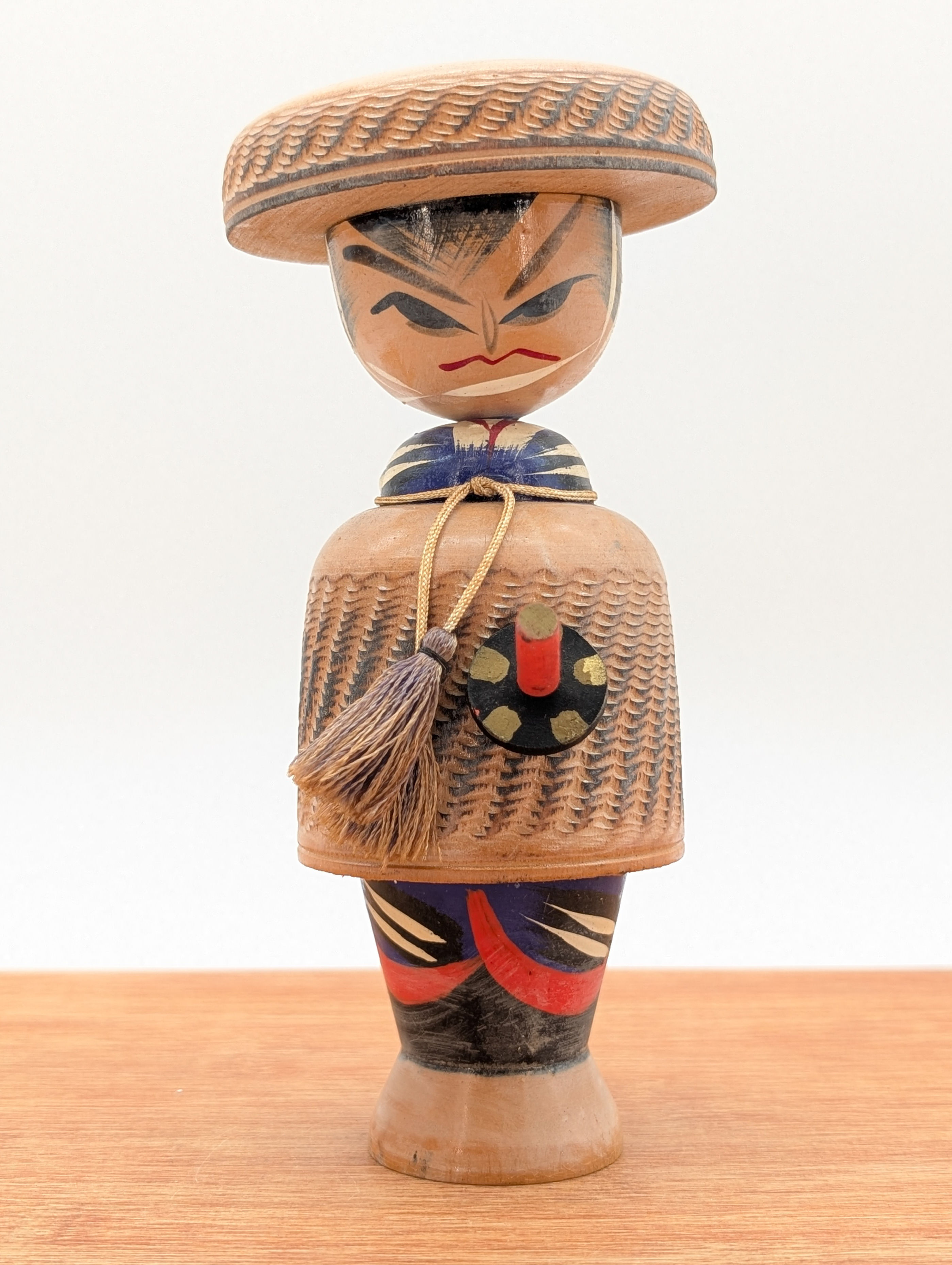 Kokeshi Japonaise Vintage Sosaku - Samouraï Rōnin (16cm)