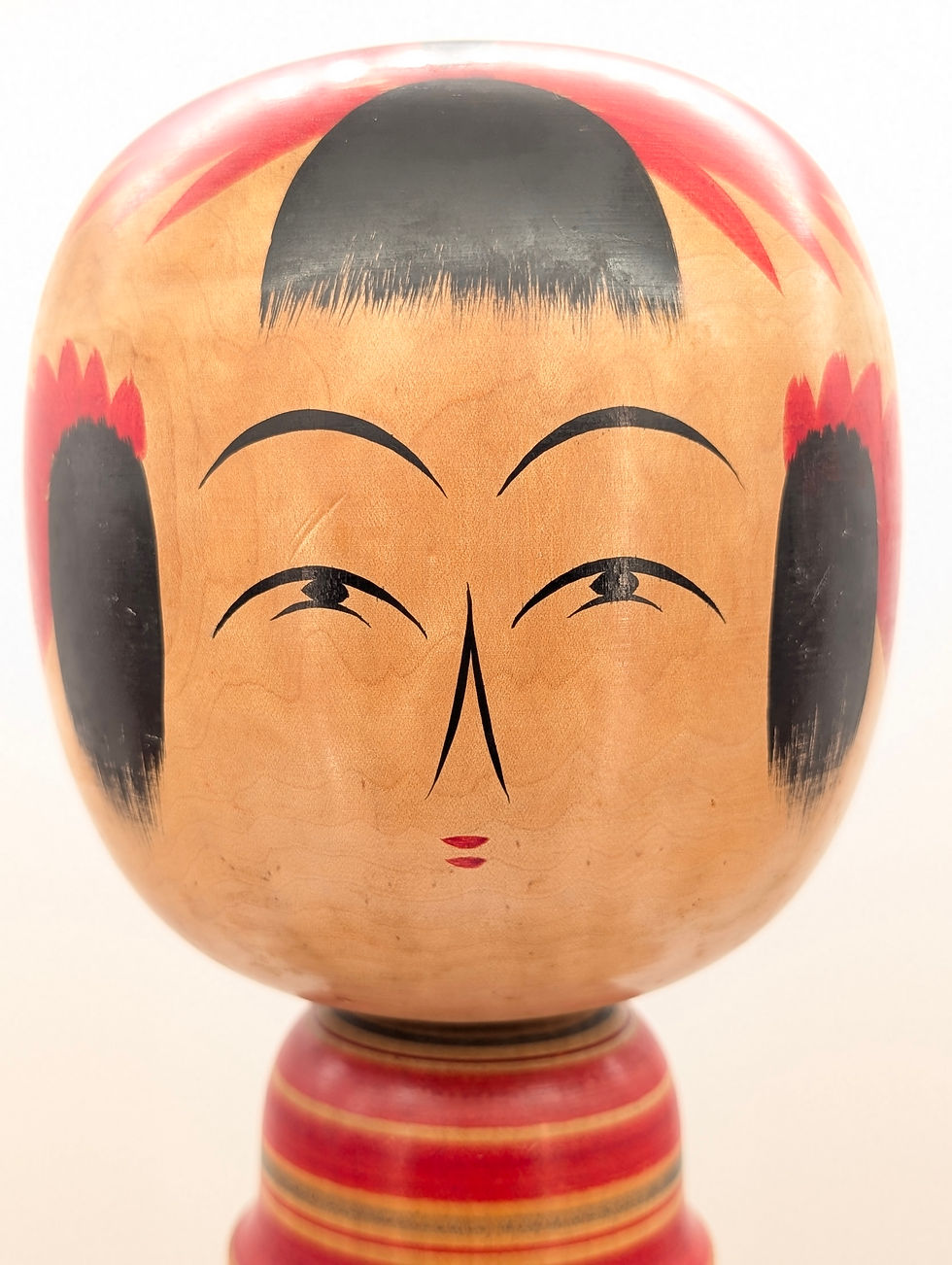 Miniature : Kokeshi vintage Yamagata géante - Motif floral 47cm