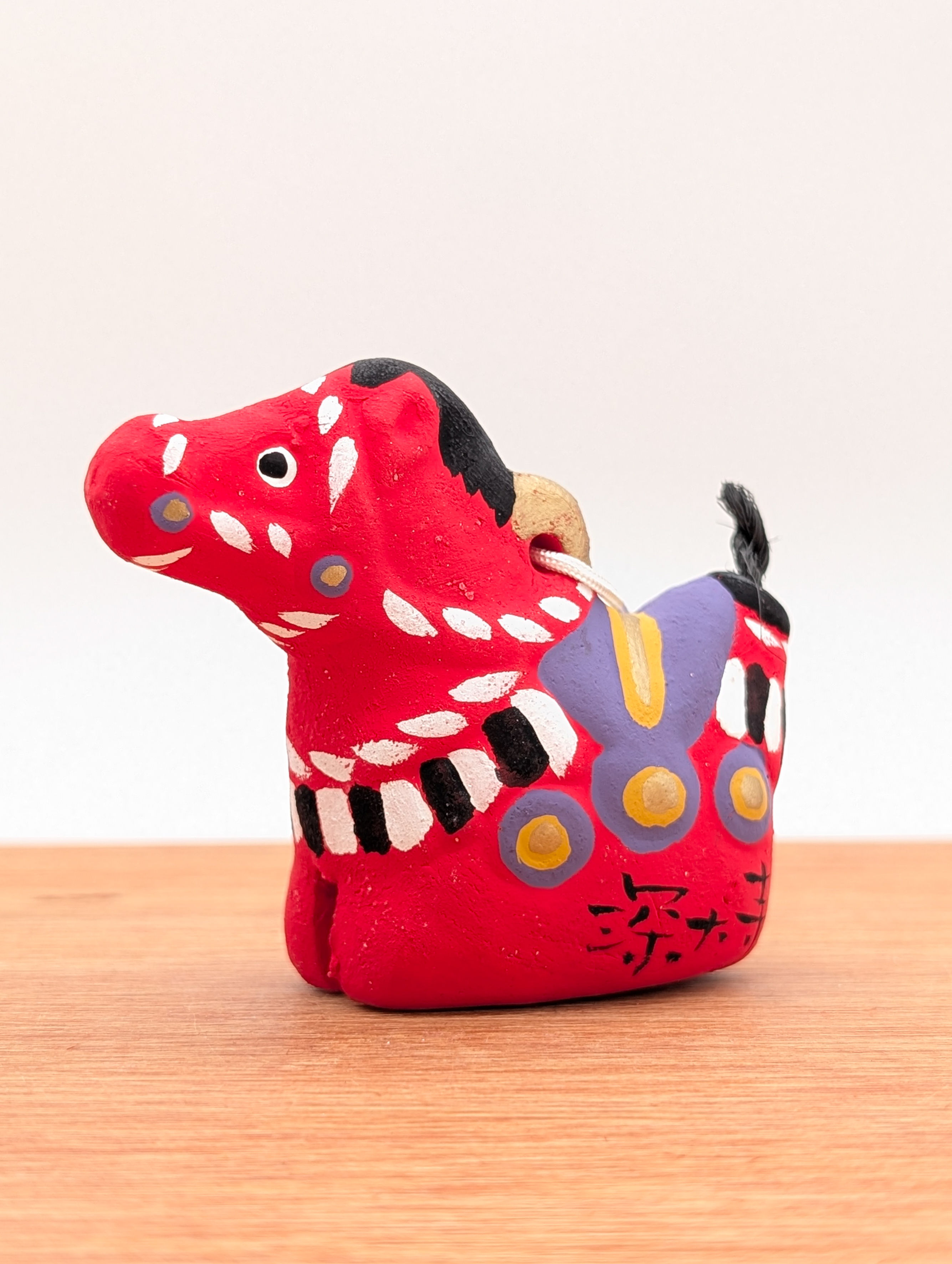 Clochette Dorei Cheval Japonaise Vintage en Terre Cuite 7.5cm