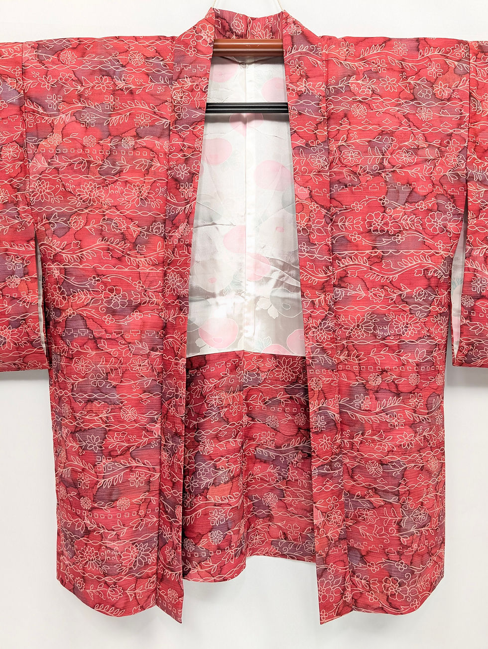 Miniature : Veste Haori Vintage Fushia - Motifs Floraux