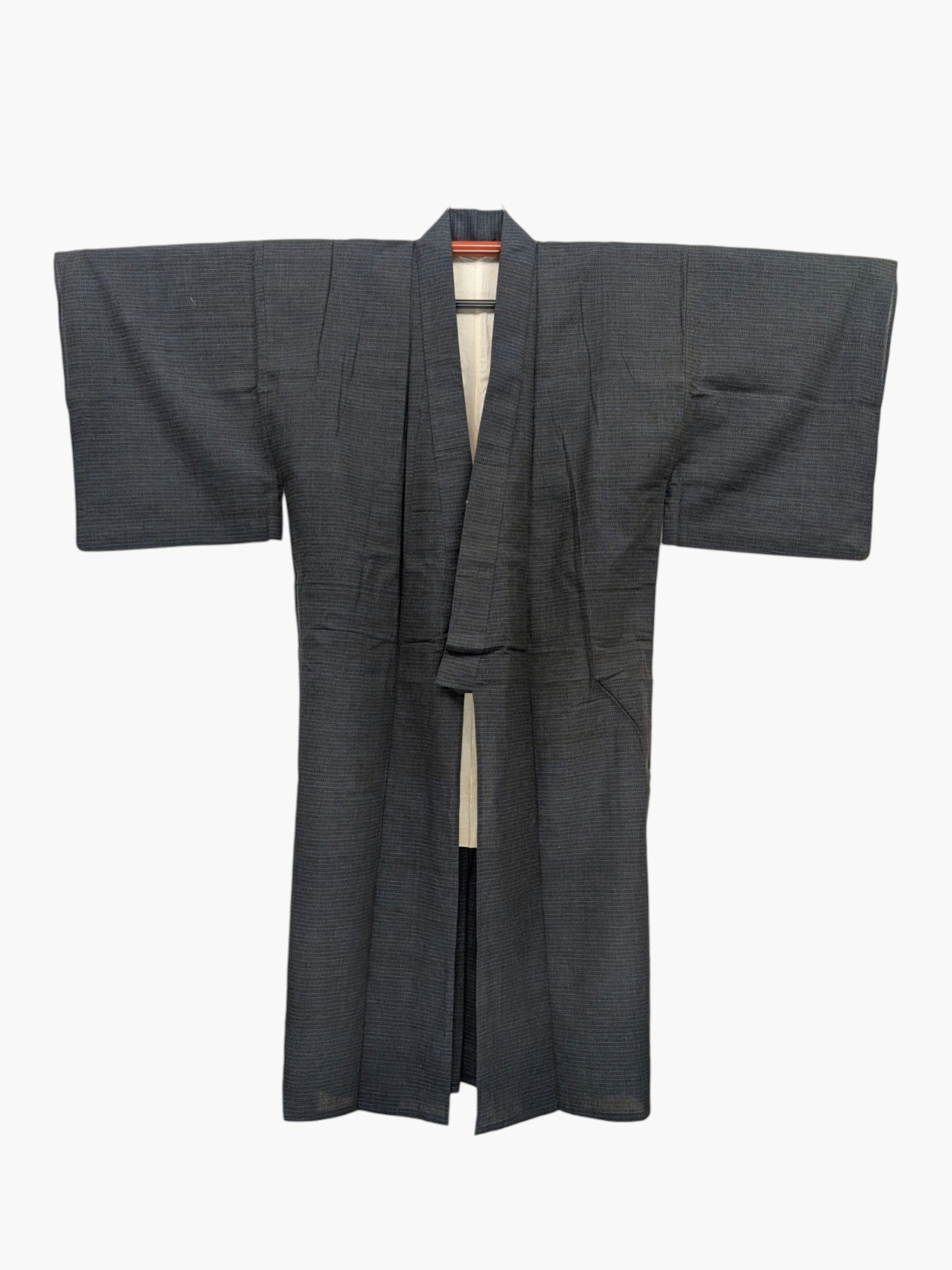 Kimono homme vintage bleu noir quadrillé