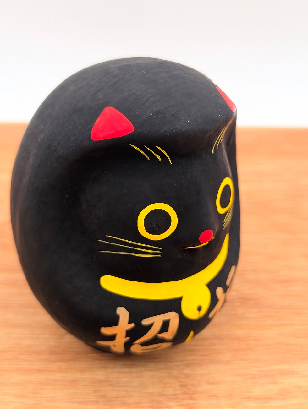Miniature : Daruma Kuroneko - Figurine Porte Bonheur 