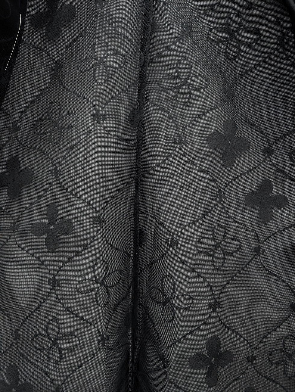 Miniature : Veste Haori Vintage - Noir Transparent & Motifs Floraux Géométriques