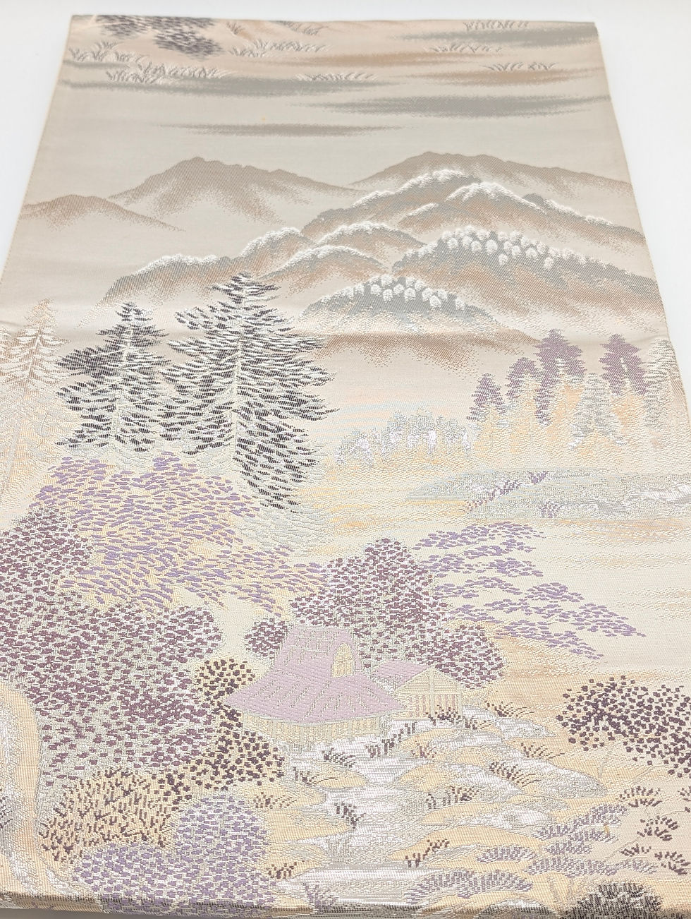 Miniature : Obi Fukuro Japonais Vintage - Paysage Montagnes et Pins