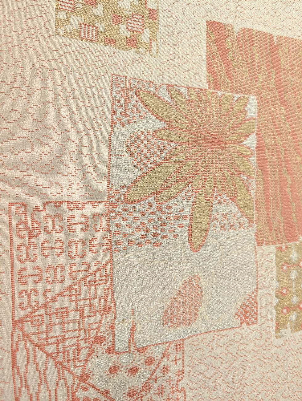 Miniature : Veste Kimono Haori Vintage - Crème Motifs Shikishi Dorés