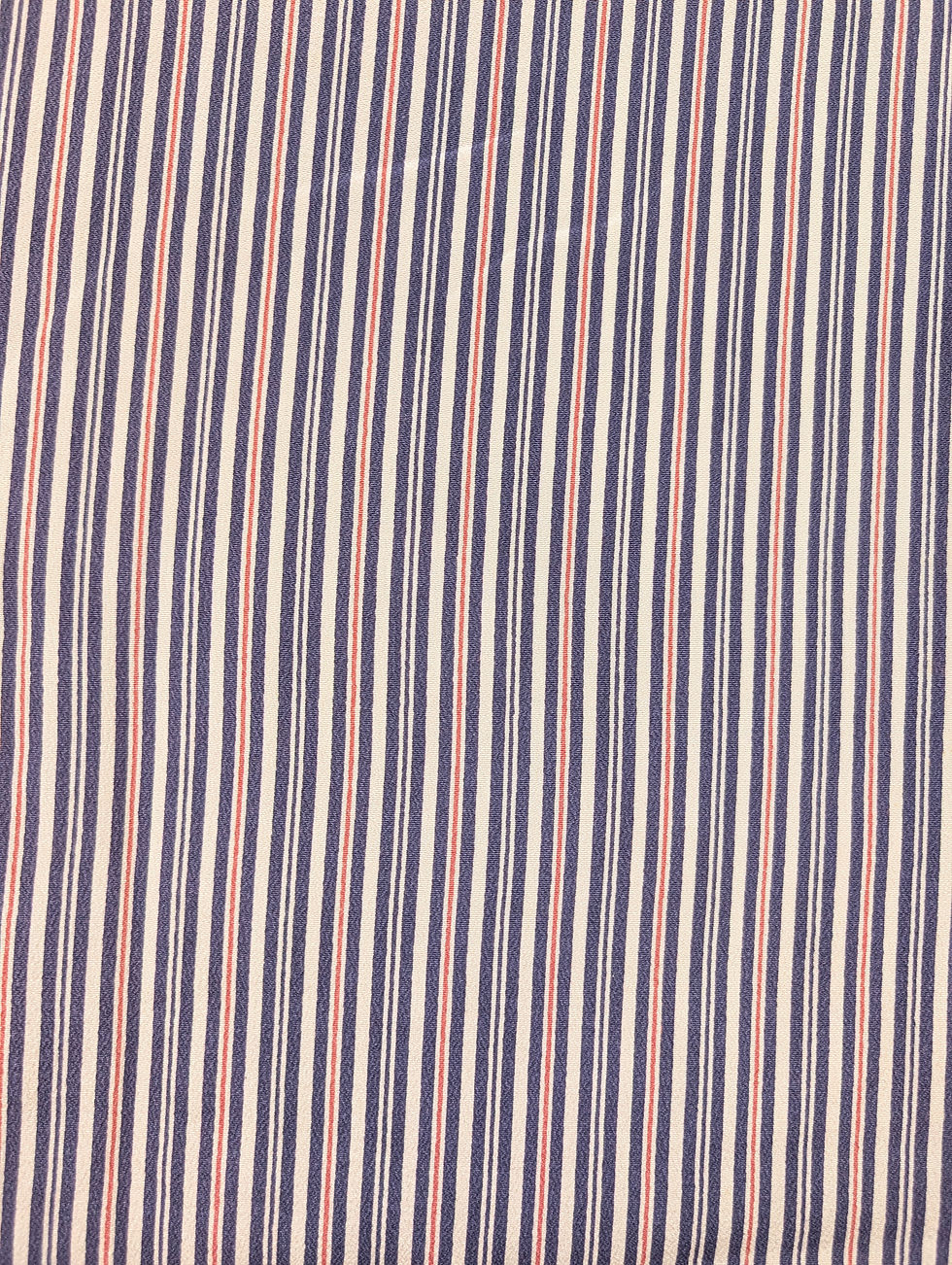Miniature : Haori Vintage - Fines Rayures Bleu Marine et Rouges
