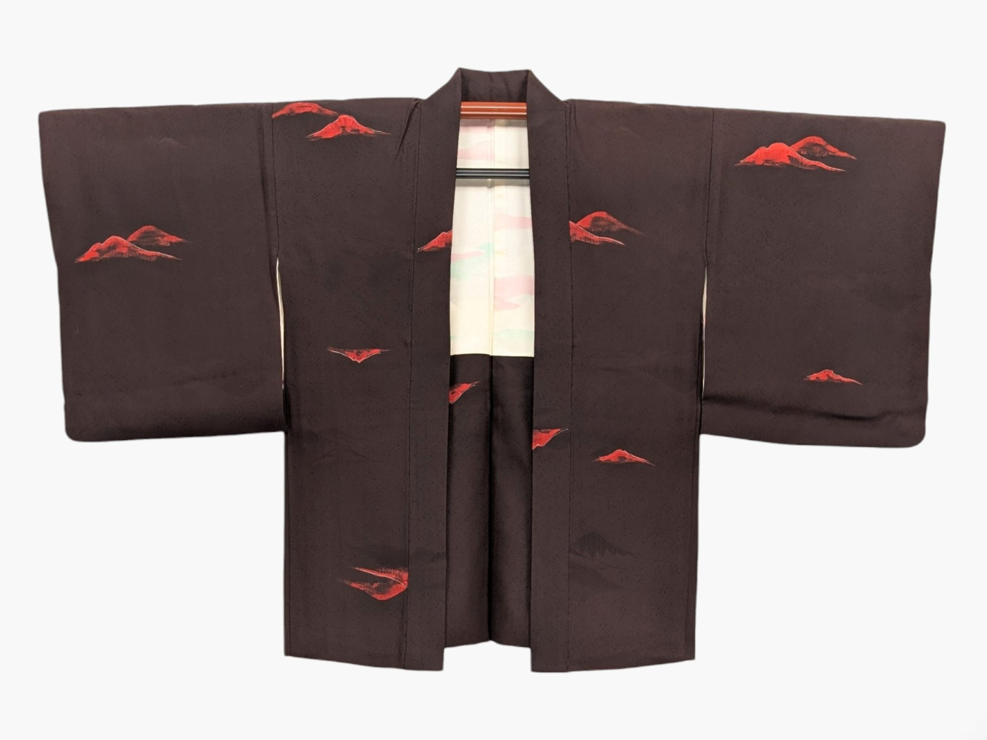 Veste Haori Vintage - Marron Prune - Fluide