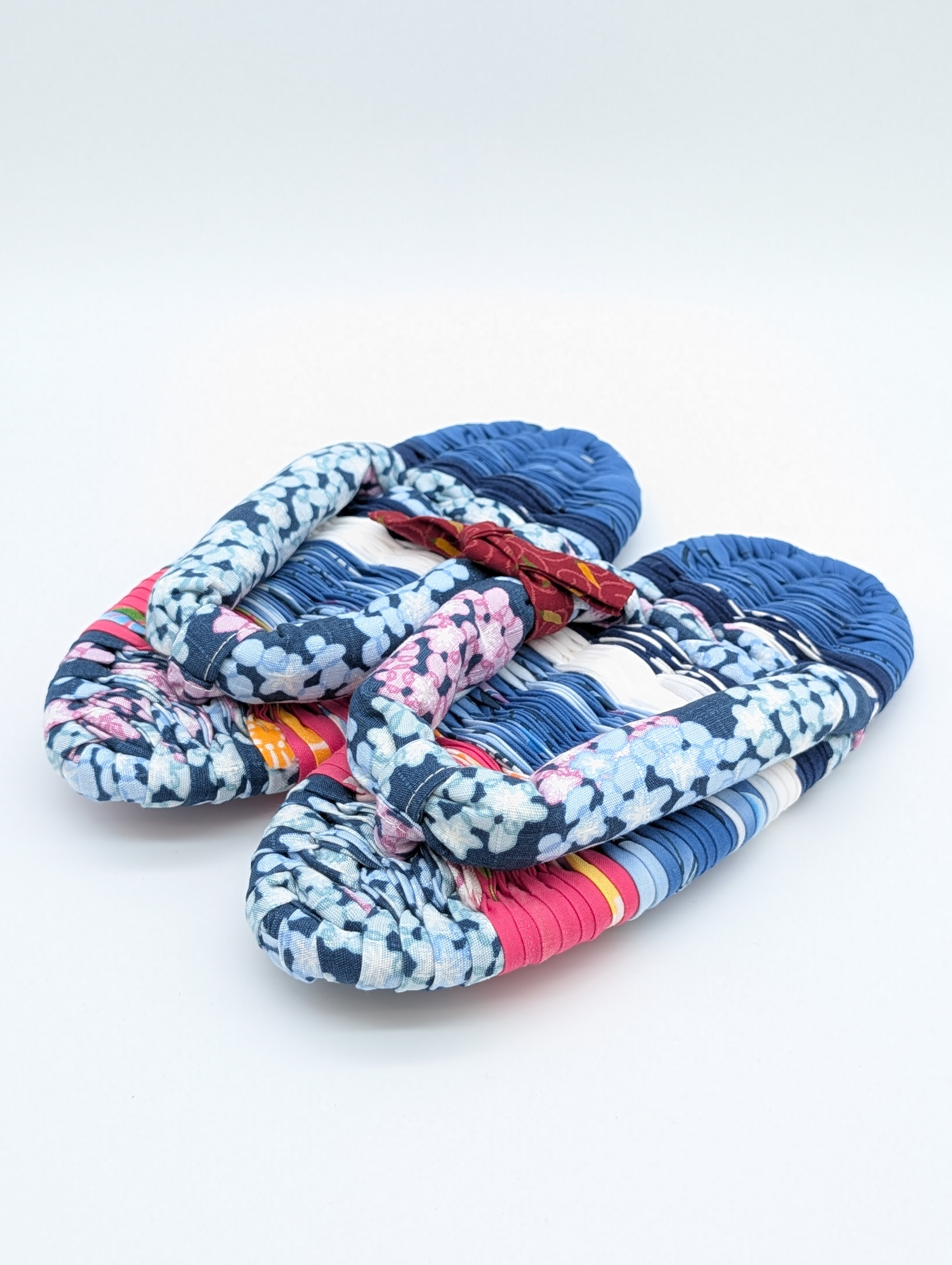 Sandales Tissu Japonaises Nunozori Bleues - Chaussons Taille 36