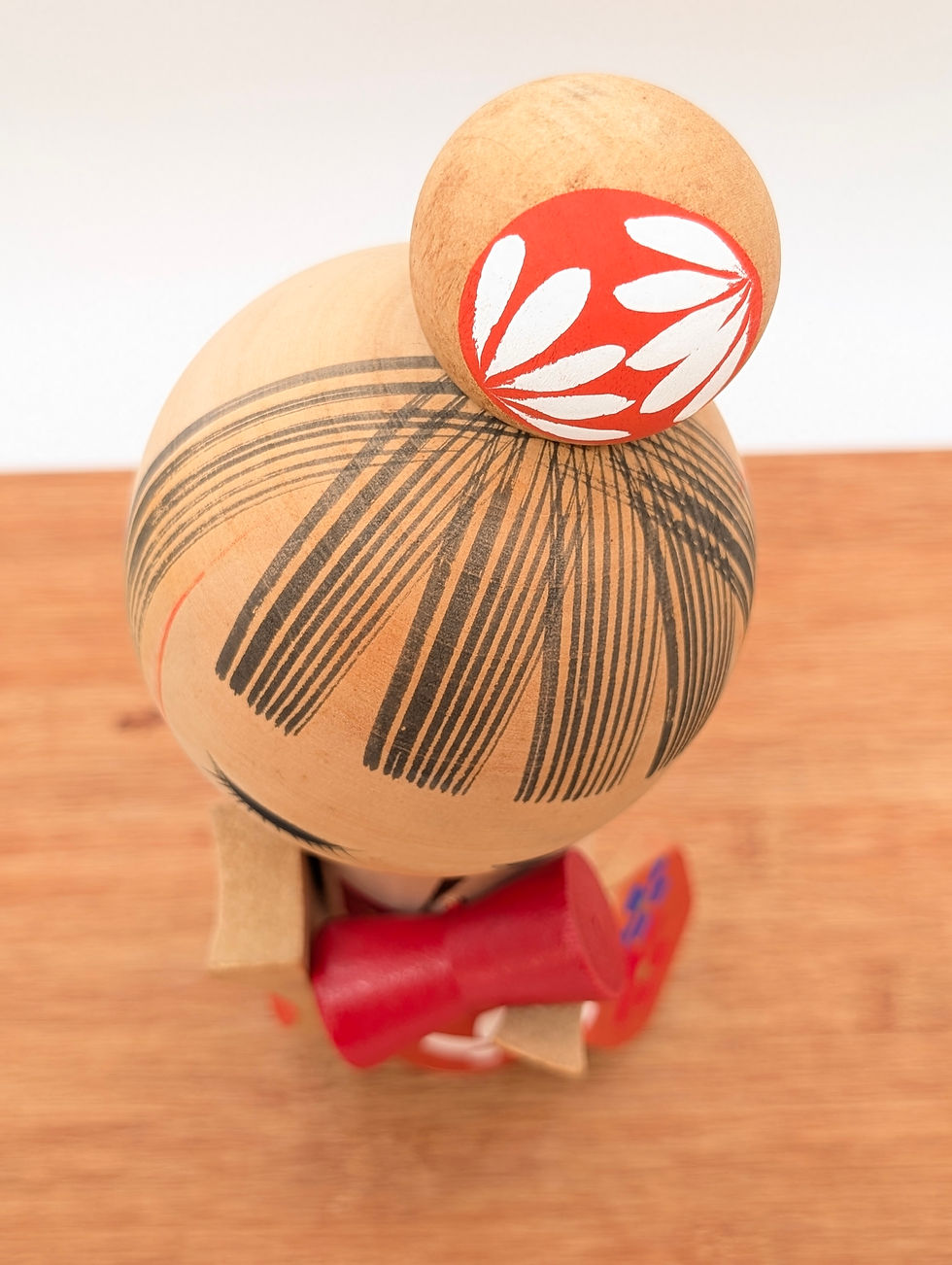 Miniature : Poupée Kokeshi créative vintage au tambour - 24 cm