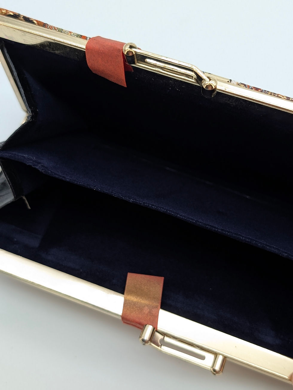 Miniature : Sac Pochette Japonaise Vintage Soie Nishijin Or - Minaudière Fermoir Kimono