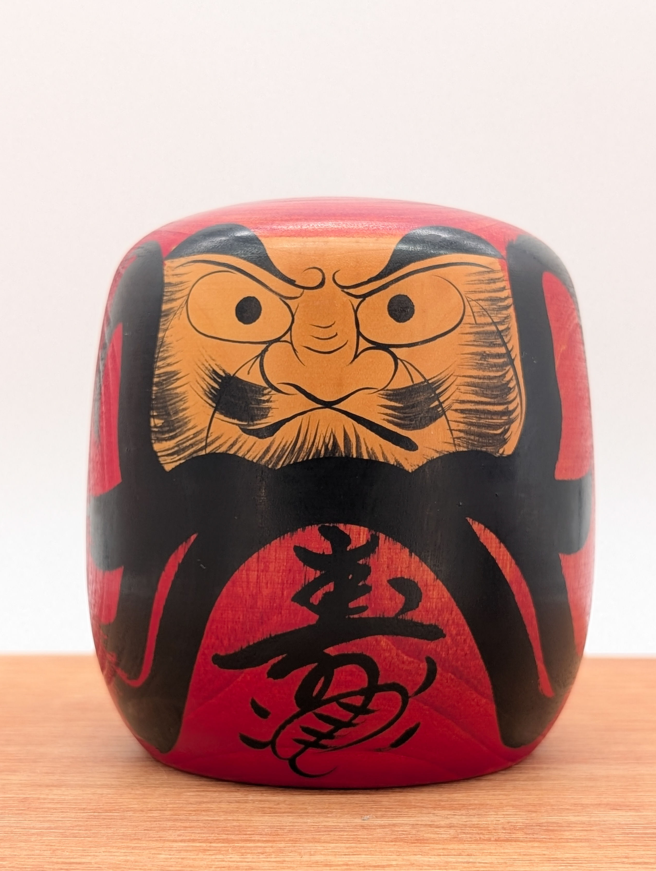 Daruma en Bois Vintage - Porte-Bonheur Longévité (11cm)