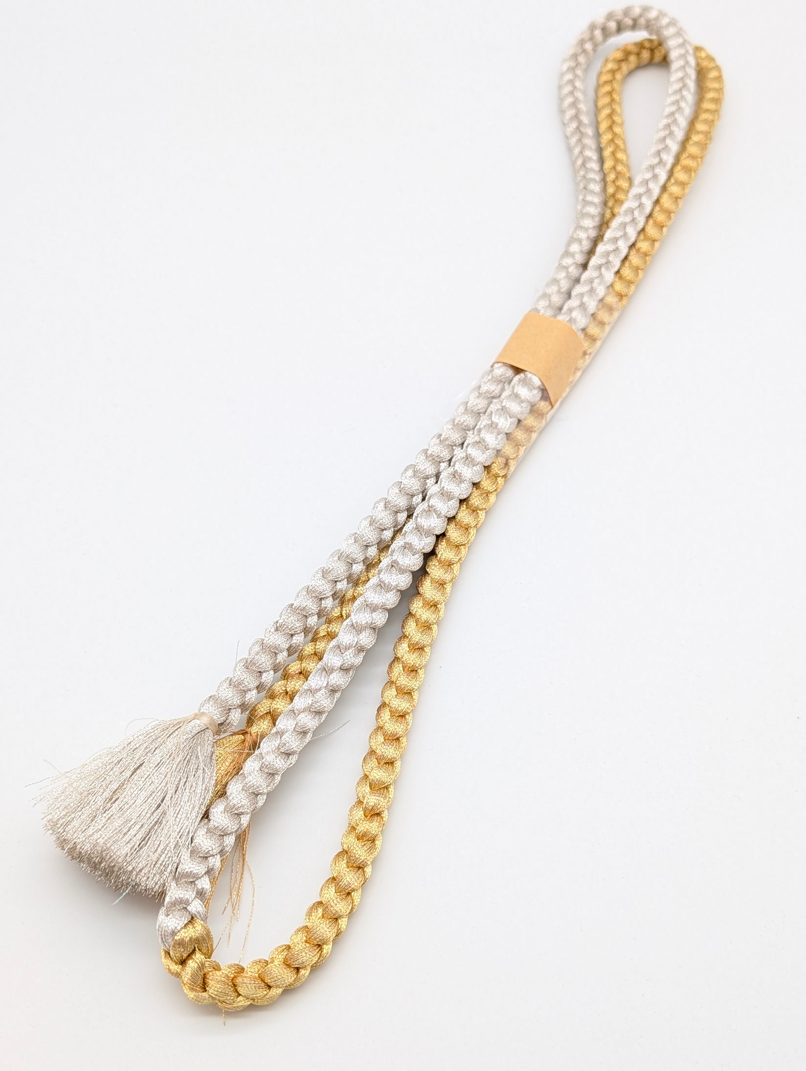 Obijime Vintage Or et Argent - Cordon Traditionnel pour Kimono