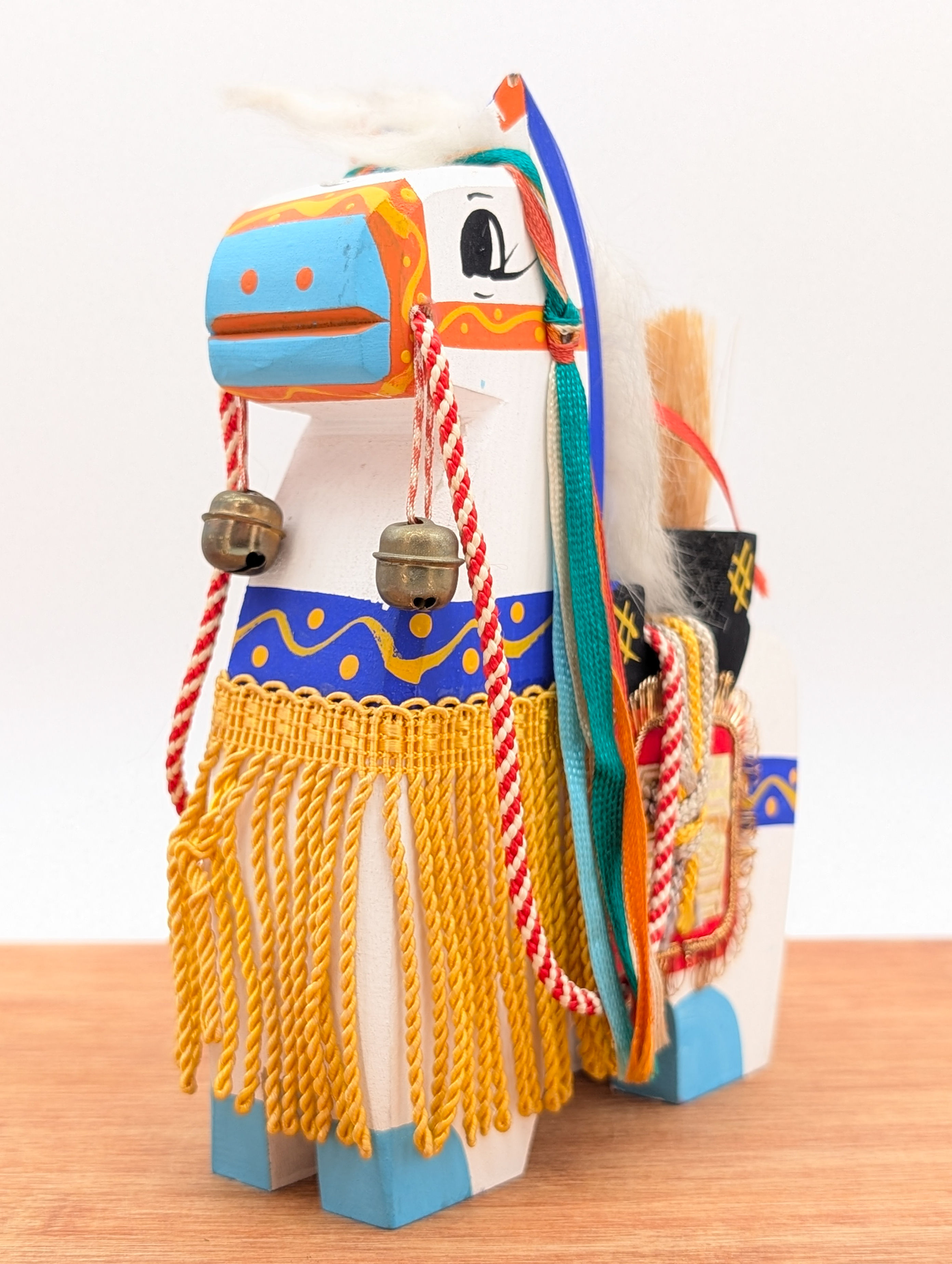 Grand Cheval Chagu Chagu Umakko Vintage Blanc - Art Populaire Japonais - 18cm