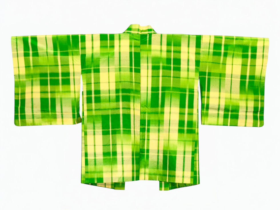 Miniature : Veste Haori Vintage Vert Anis & Jaune