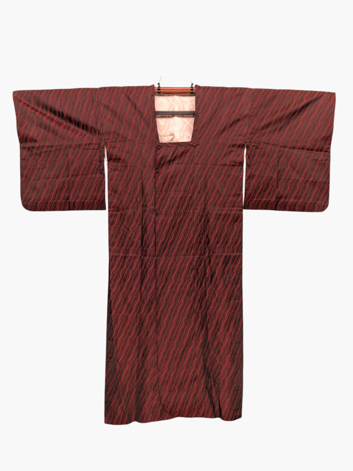 Manteau long Michiyuki vintage bordeaux graphique
