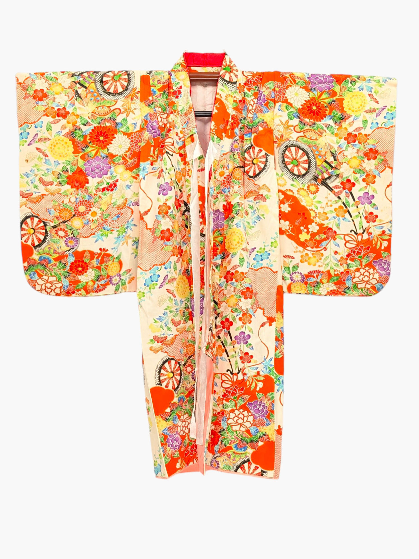 Kimono Enfant Vintage Crème - Chariots Impériaux & Fleurs
