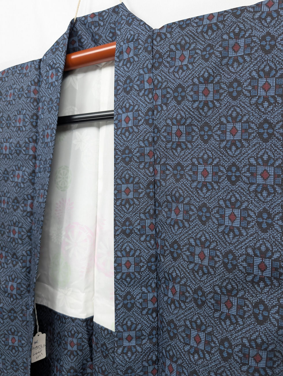 Miniature : Haori vintage bleu indigo - Motifs géométriques