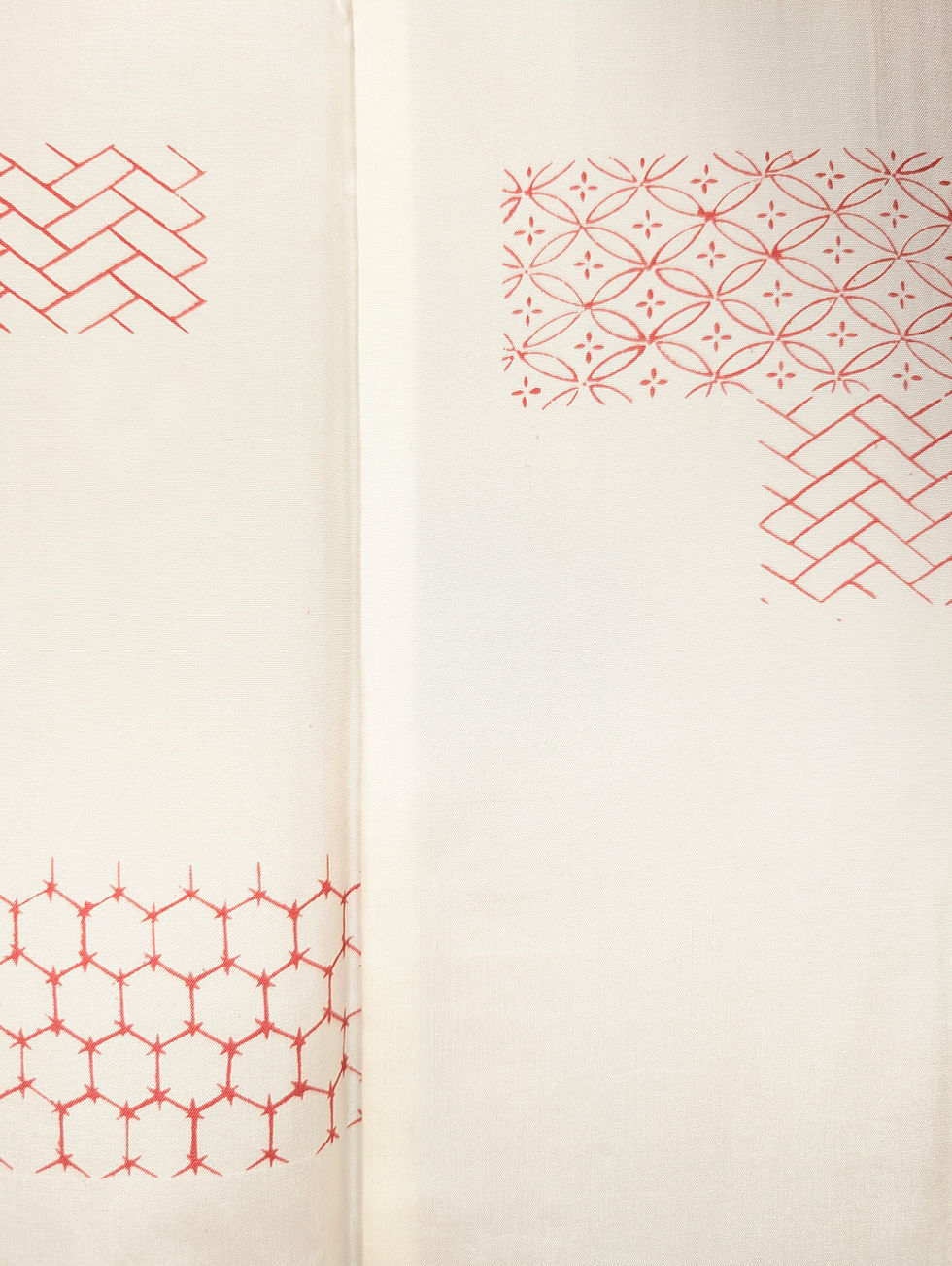 Miniature : Haori vintage - Orange Tsumugi - Motif Kasuri