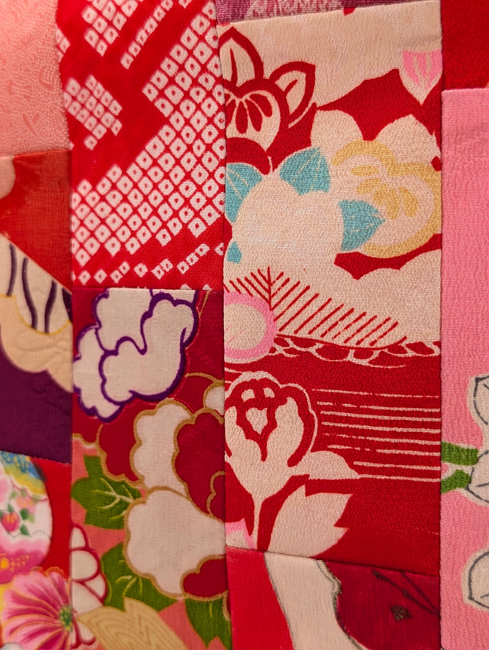 Miniature : Sac Cabas Japonais Vintage Patchwork de Juban - Rouge & Rose