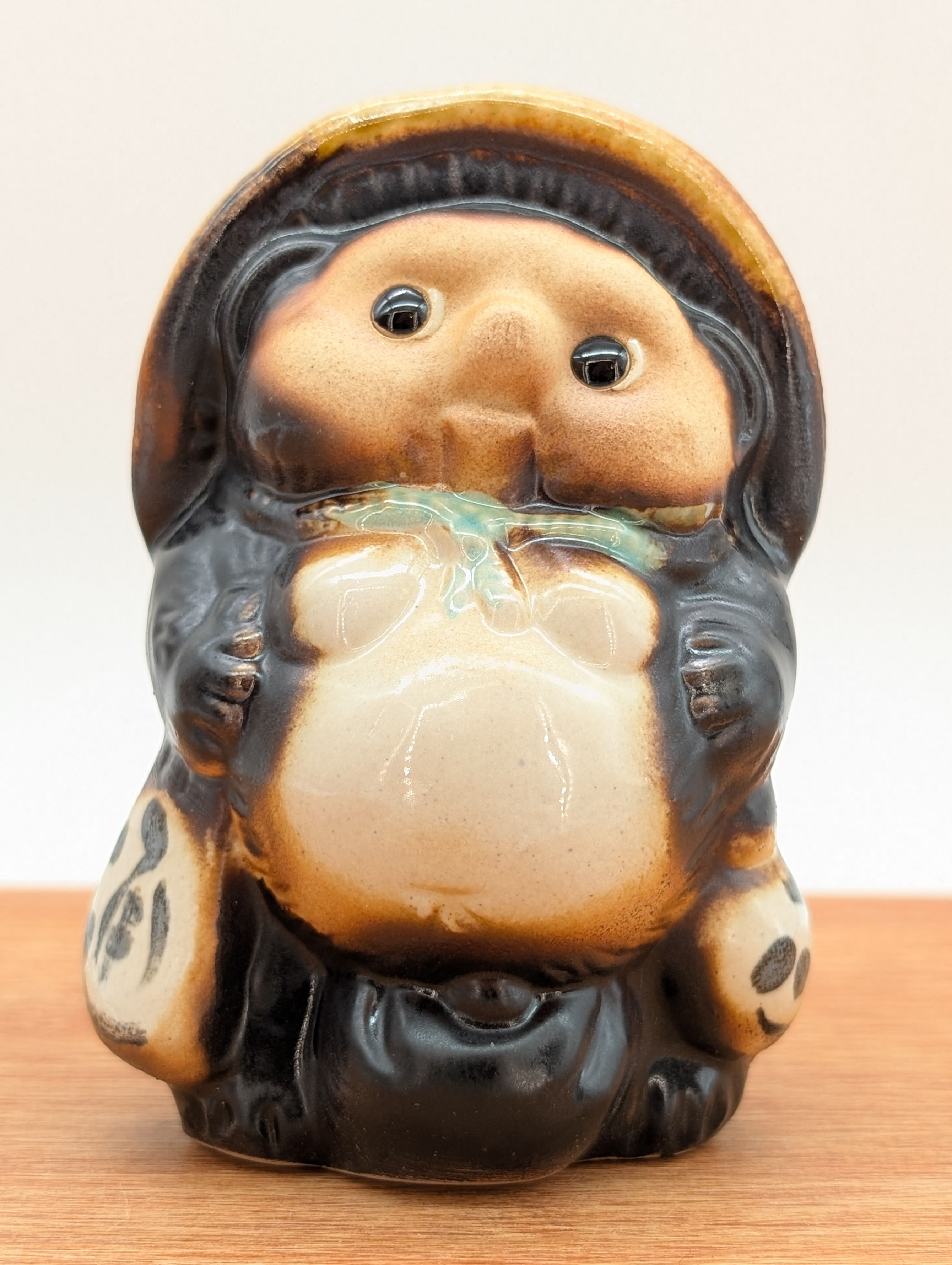 Figurine Tanuki Japonaise - Céramique Shigaraki Yaki 11.5cm
