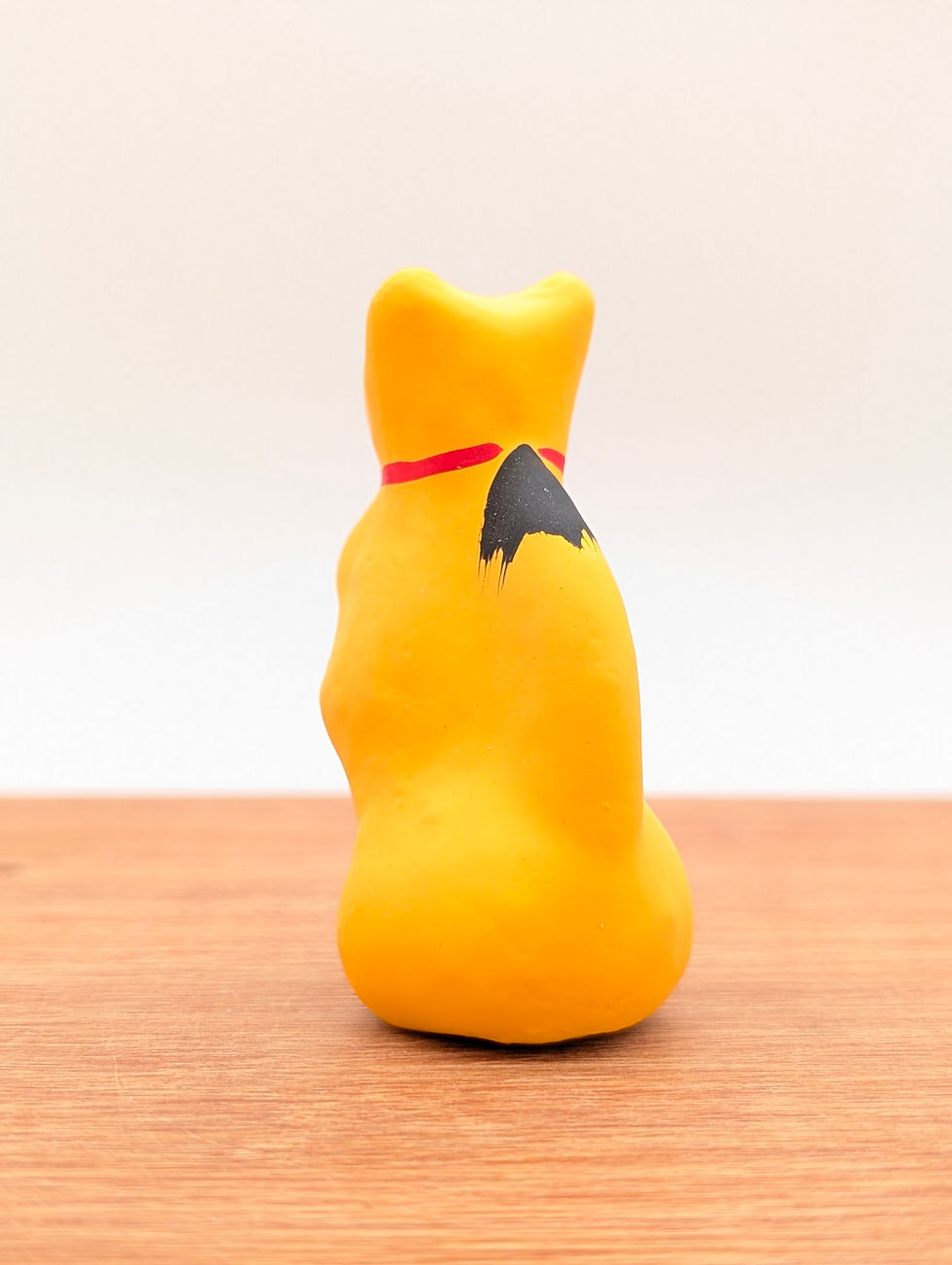 Miniature : Kitsune Jaune en Papier Mâché Hariko - Renard Inari Neuf 7cm