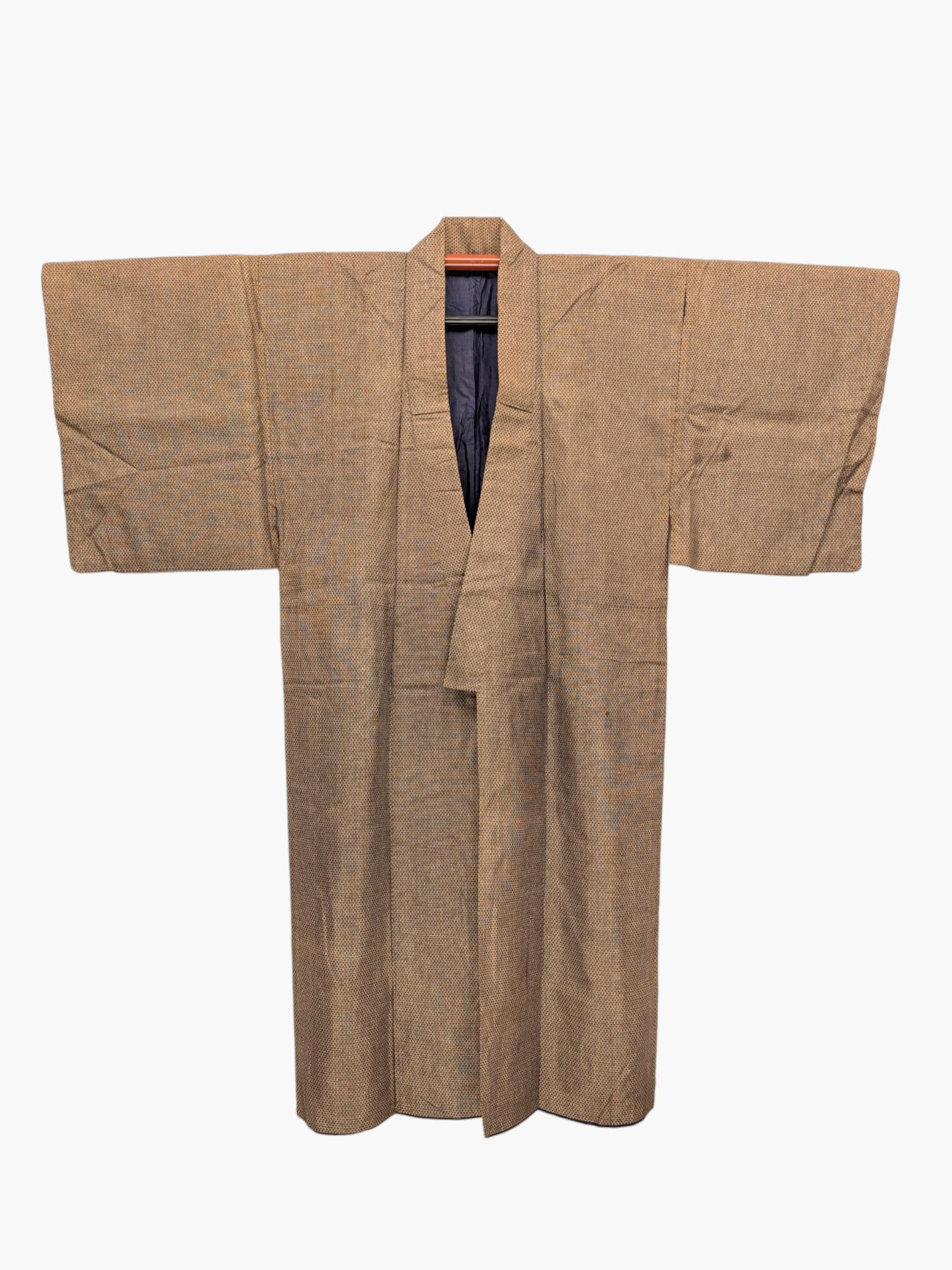 Kimono homme vintage marron motif géométrique