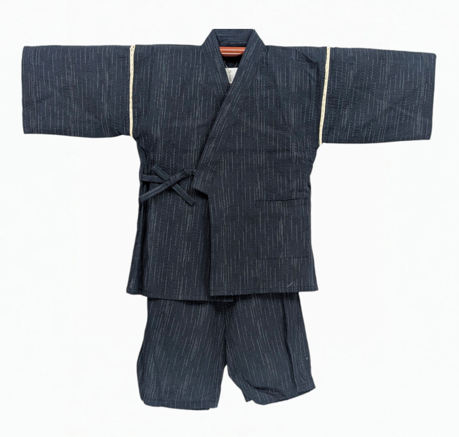 Jinbei Enfant Coton - Bleu Marine Ligné - 150cm