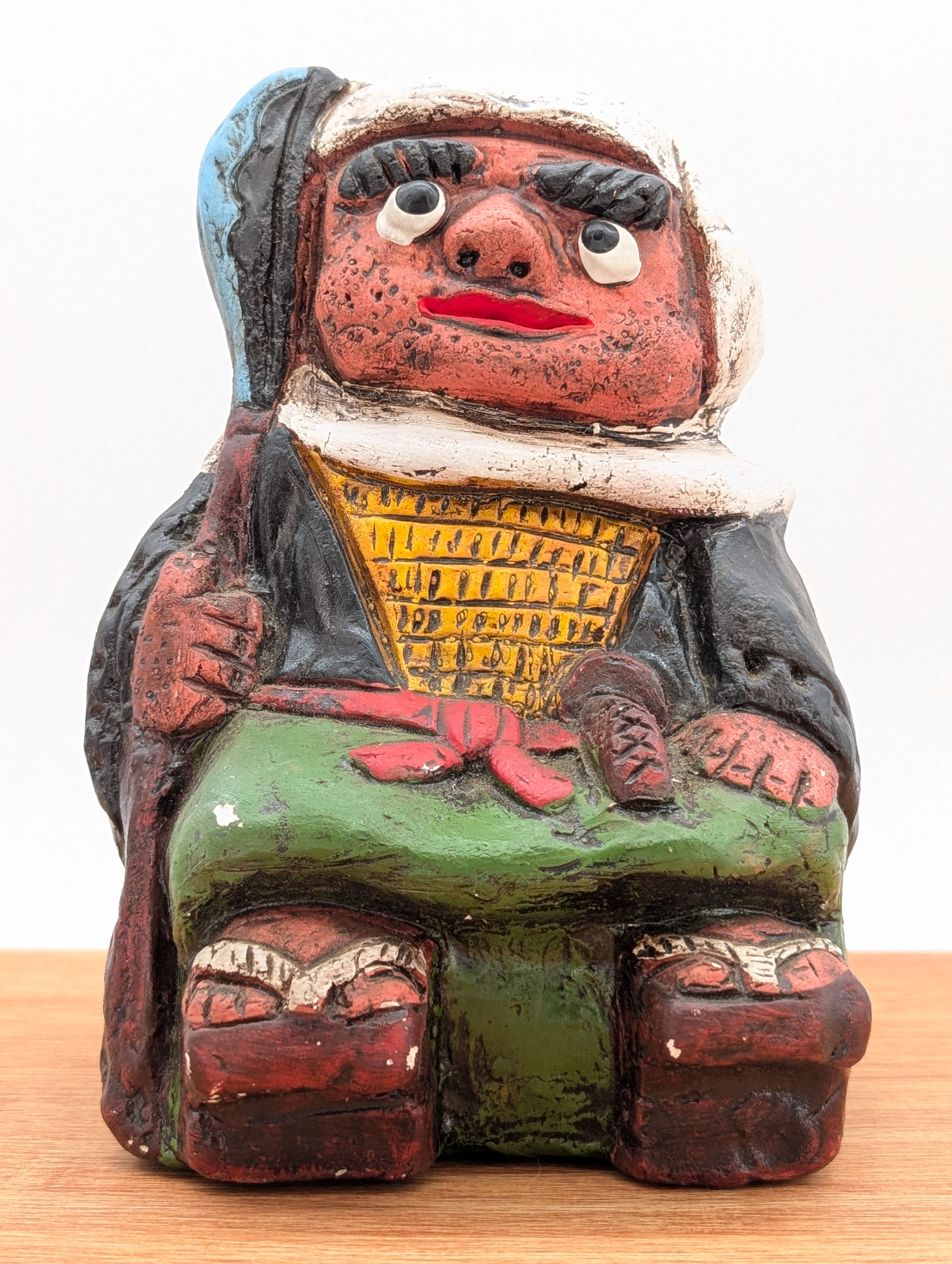 Clochette Japonaise Vintage Benkei - Poterie Artisanale 18cm