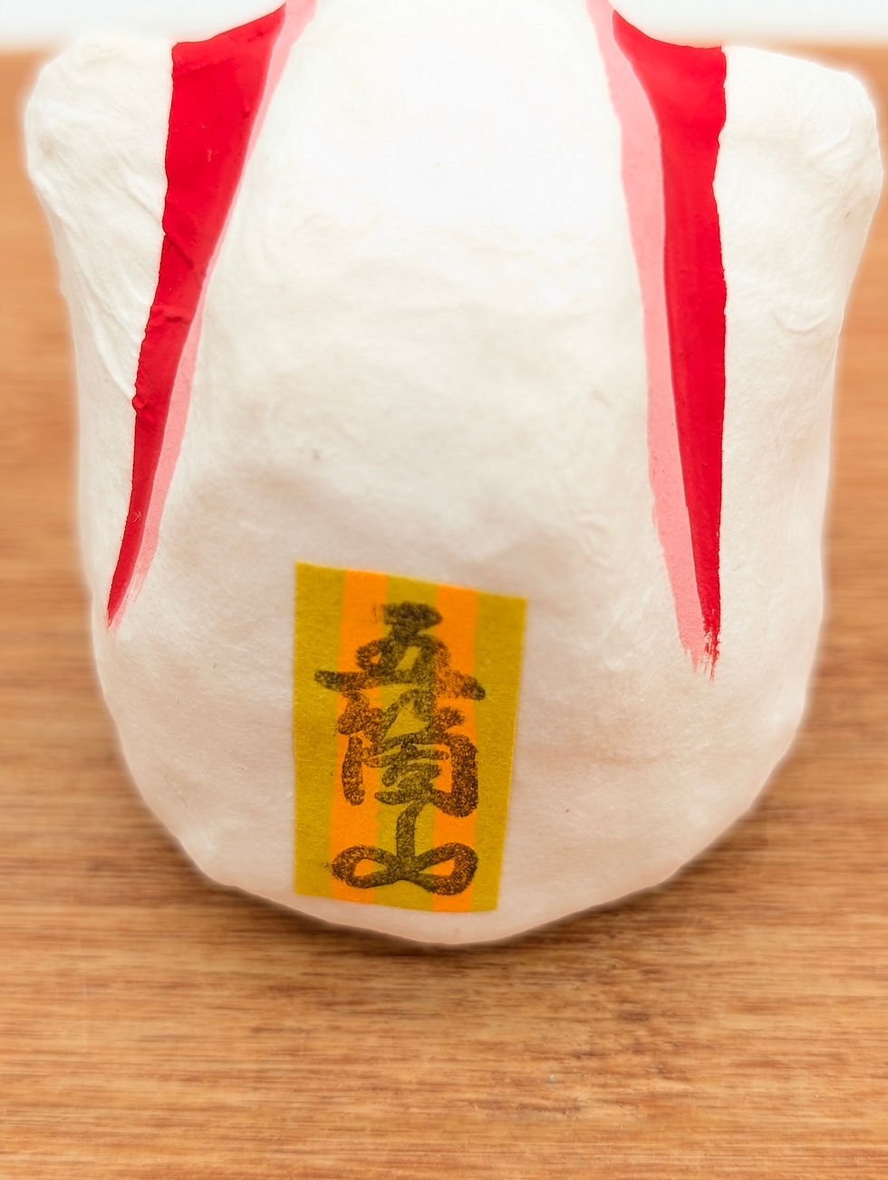 Miniature : Lapin Usagi Rouge - Washi de Gokayama Figurine Porte-bonheur Artisanale 6.5 cm
