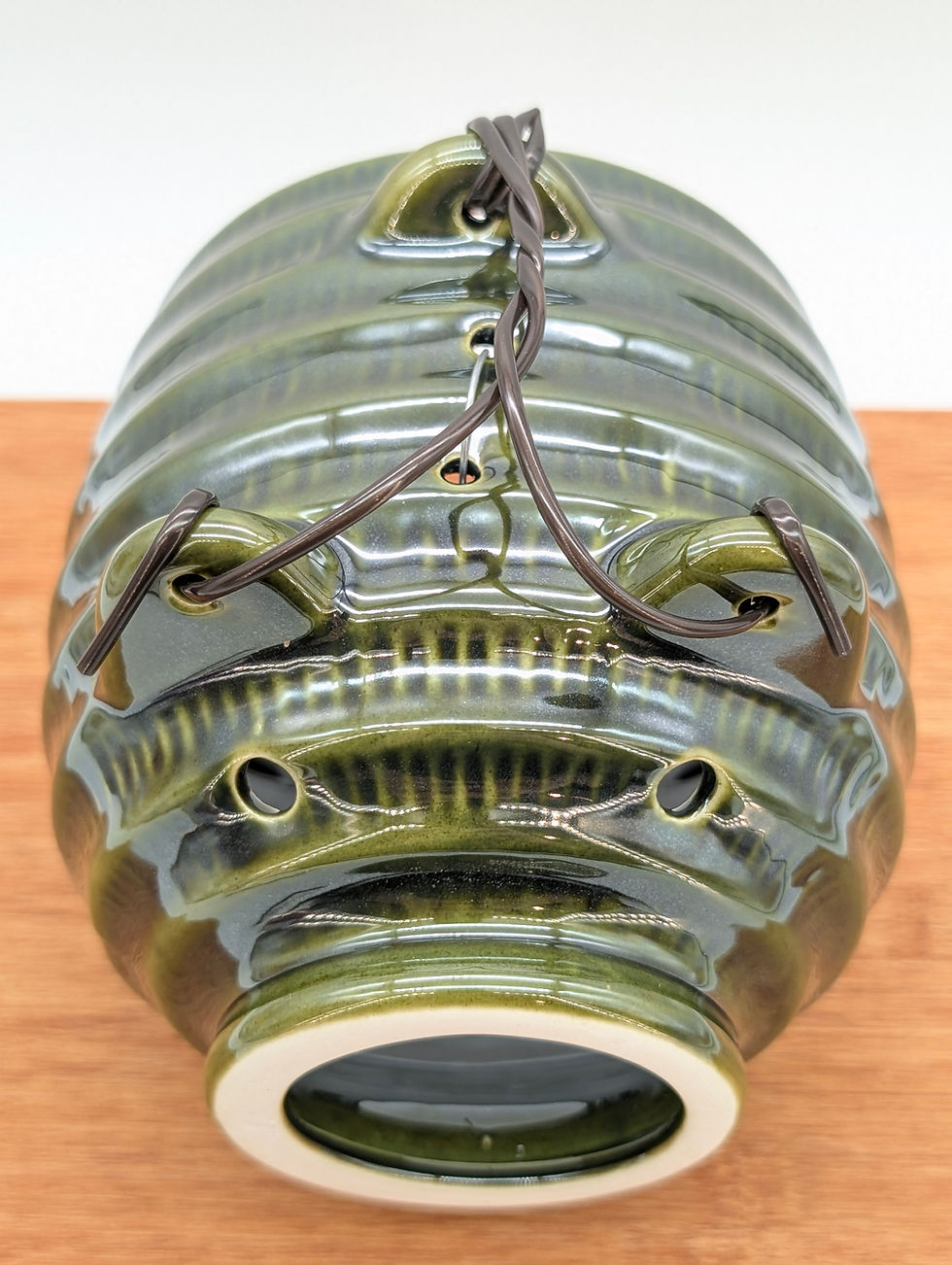 Miniature : Porte-Spirale Anti-Moustiques Cochon Céramique Vert Japon - 15 cm Neuf 