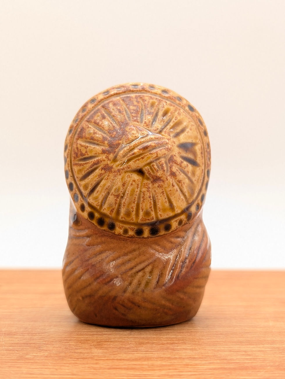 Miniature : Tanuki porte-cure-dents vintage céramique - 8.5cm