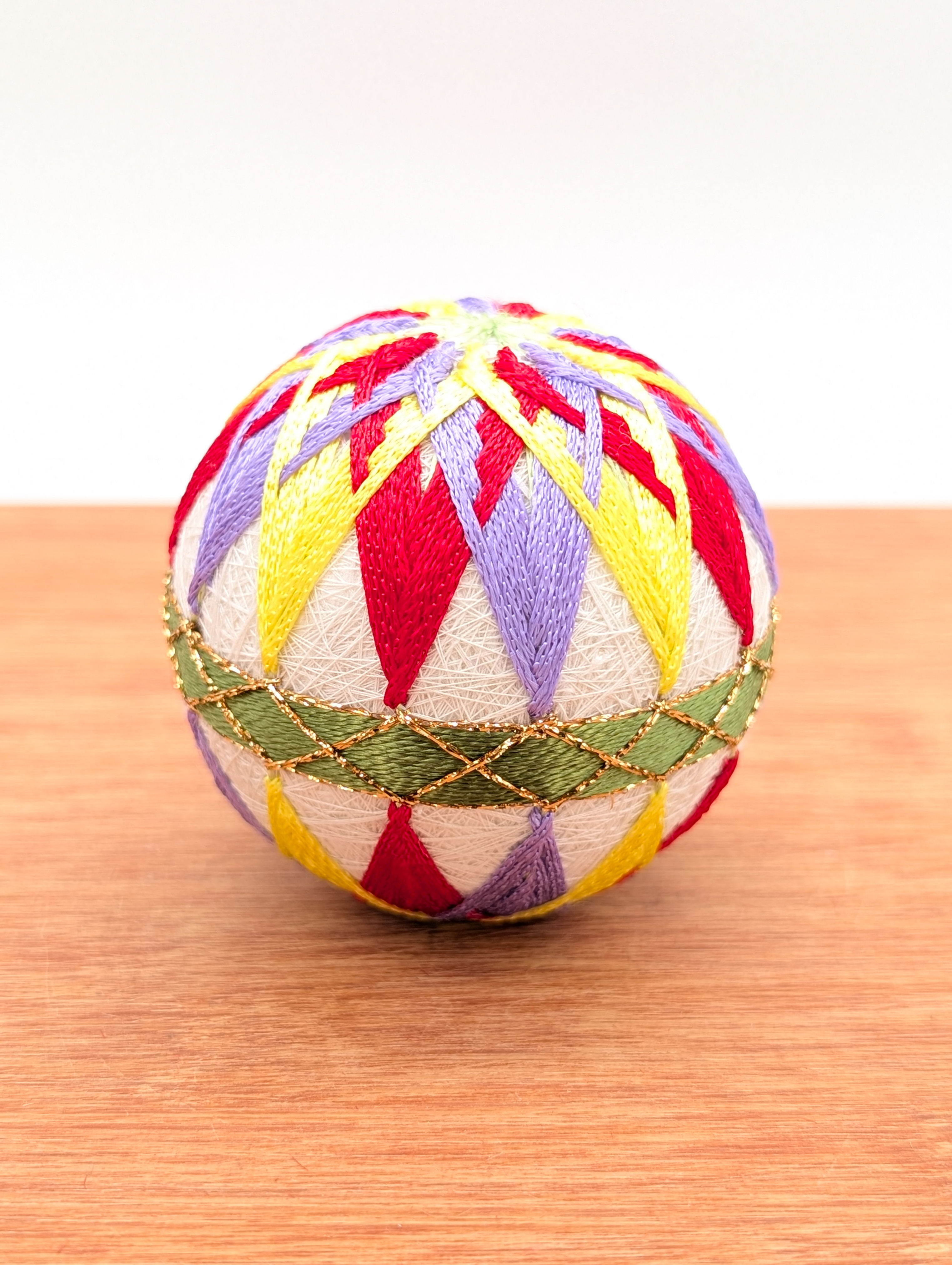 Balle Temari Japonaise Artisanale - Boule de Broderie Traditionnelle 6,5cm