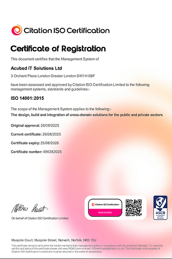 ISO 14001 Certificate