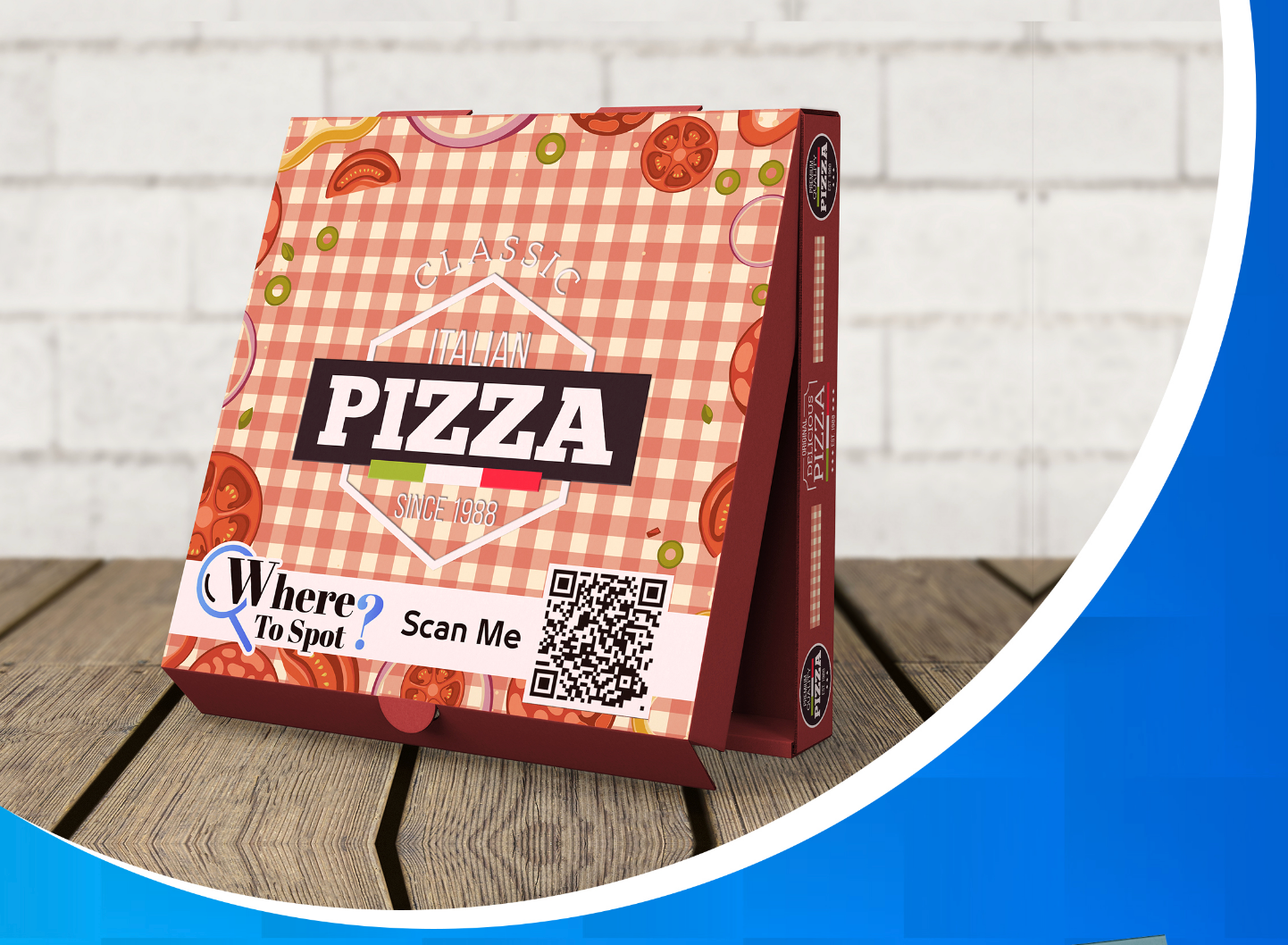 Pizza Box with QR Code