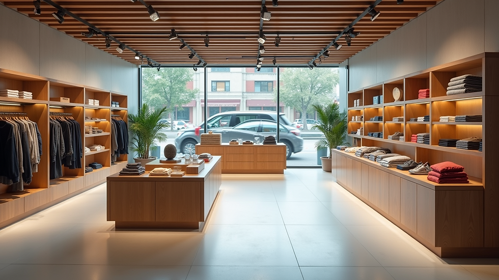High angle view of a modern retail store interior