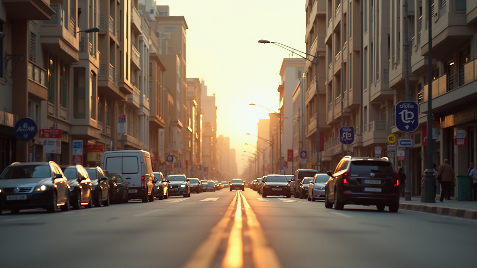 Eye-level view of a bustling street in Riyadh