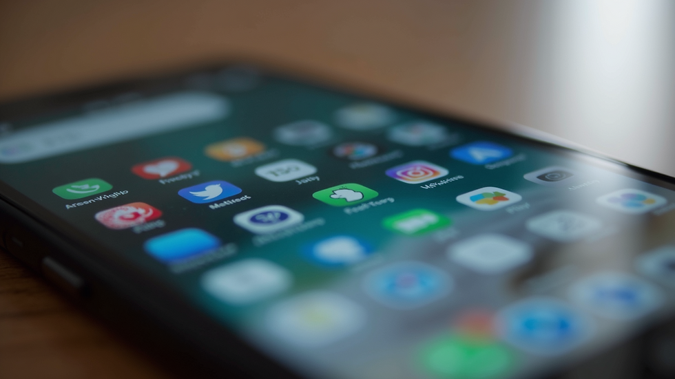 Close-up view of a smartphone showing social media management app