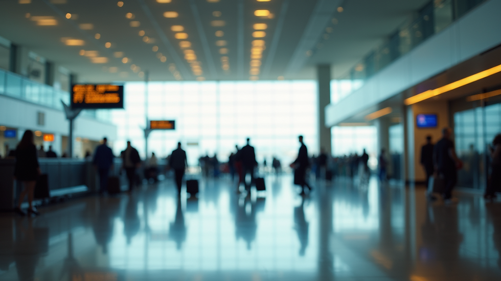 Close-up view of a busy departure lounge at Antalya Airport