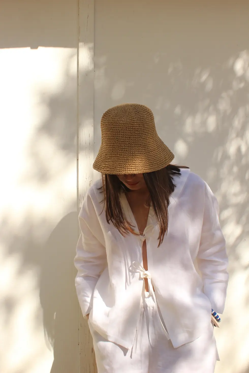 Küçük resim: Myrina Beyaz Keten Gömlek