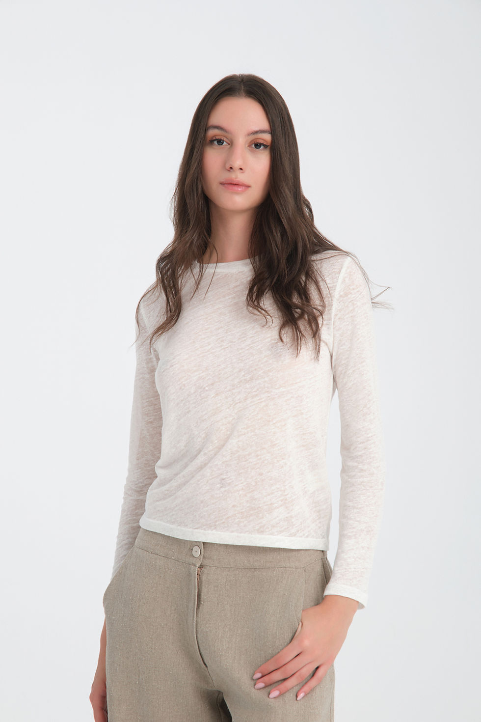Küçük resim: Beyaz / White Keten / Linen  Örme / Knitted
