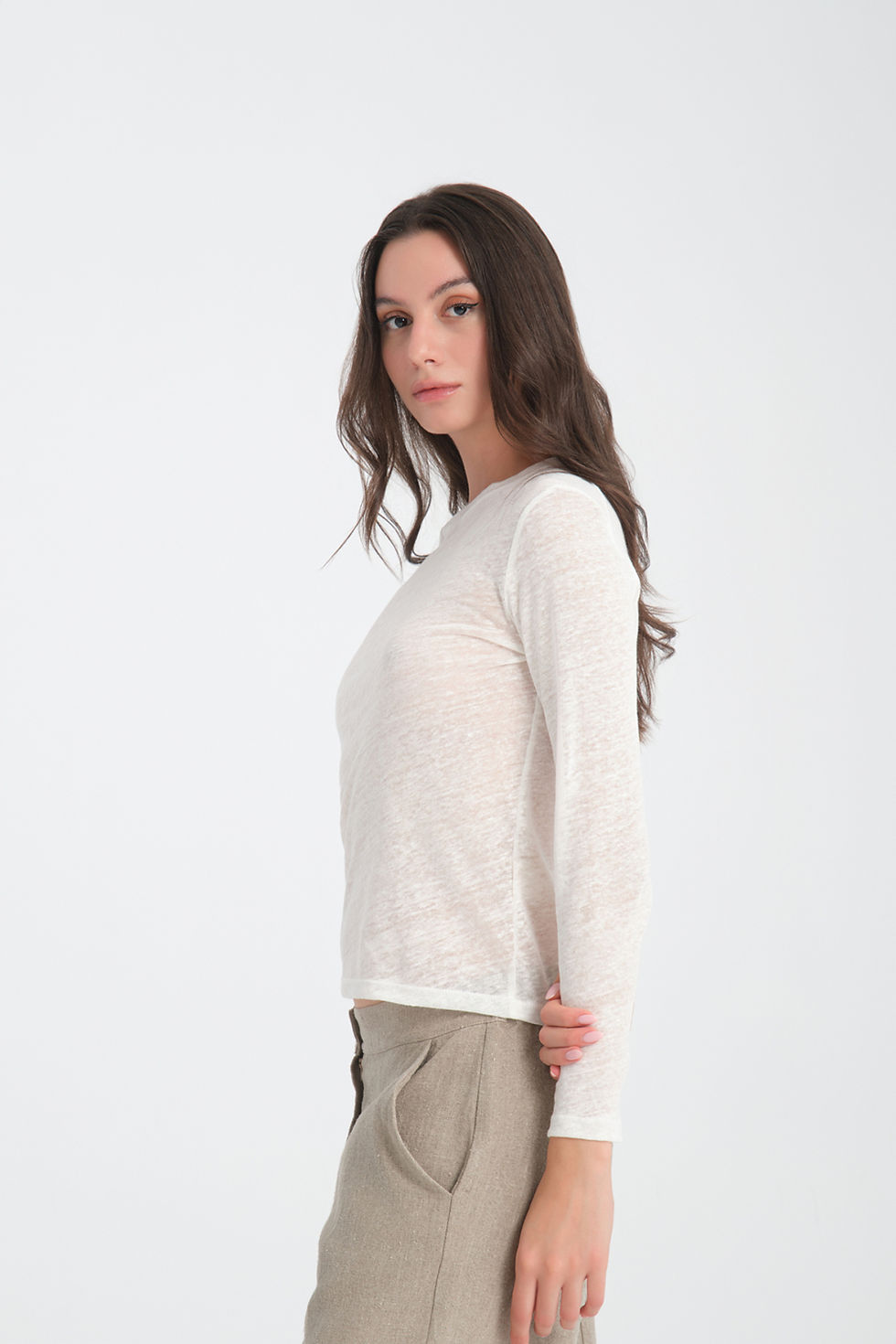 Beyaz / White Keten / Linen  Örme / Knitted