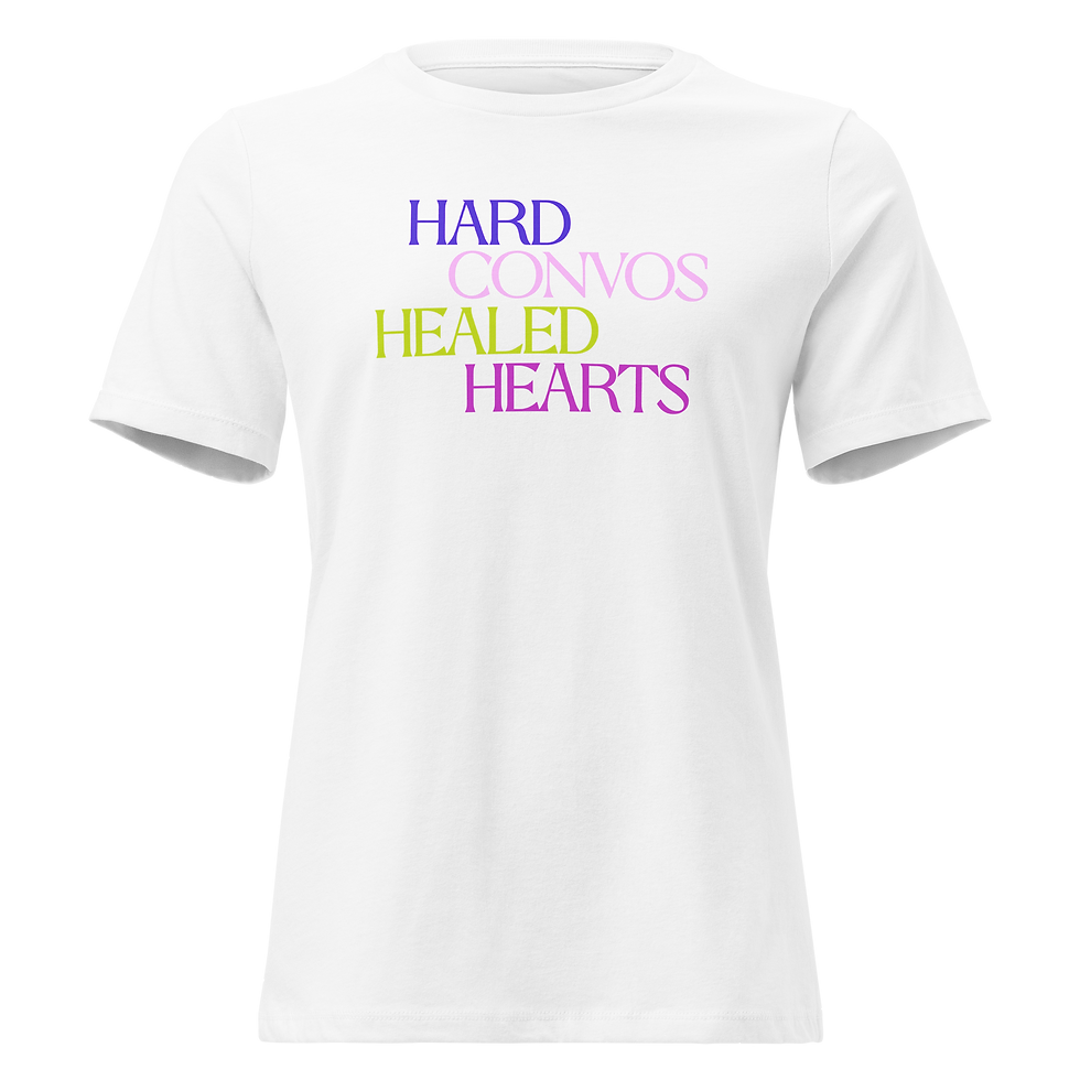 Thumbnail: Hard Convos Healed Hearts Women's Relaxed T-Shirt White