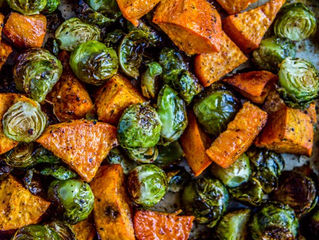 Roasted Sweet Potatoes & Brussel Sprouts